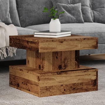vidaXL Salontafel met LED-verlichting 50x50x40 cm oud, Verzenden