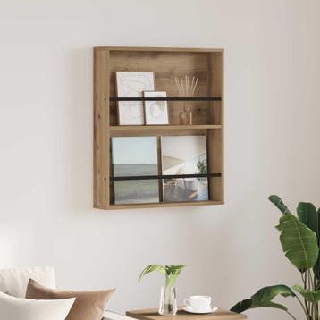 vidaXL Tijdschriftenrek Artisan Eiken 60 x 12 x 70 cm, Verzenden