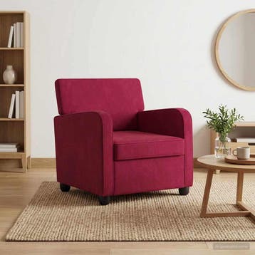 vidaXL Fauteuil Wijnrood fluweel, Maison & Meubles, Verzenden