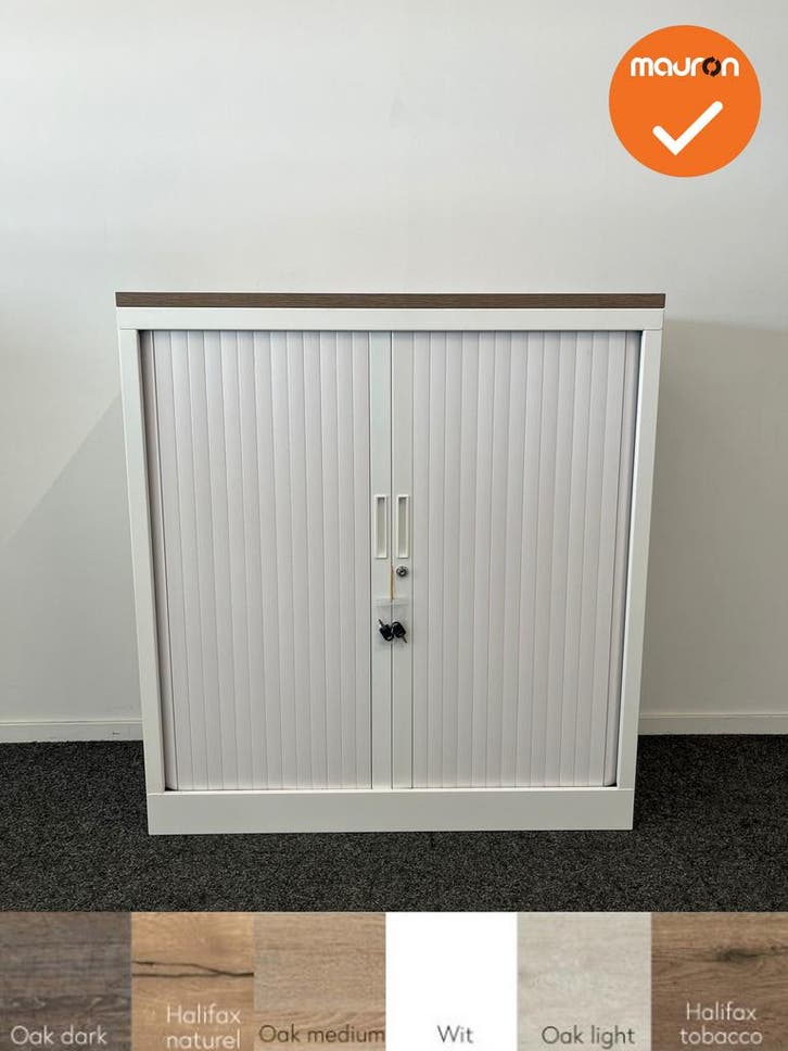 Robberechtse roldeurkast - 105x100x45cm - Wit - brede lamel, Zakelijke goederen, Kantoor en Winkelinrichting | Kantoormeubilair en Inrichting