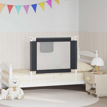 vidaXL Bedhekje peuter 90x25 cm stof donkergrijs, Verzenden, Nieuw
