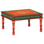vidaXL Salontafel handbeschilderd massief mangohout oranje, Verzenden, Nieuw