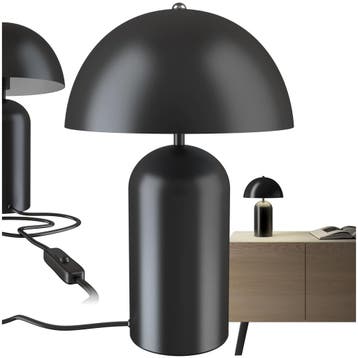 Kleine retro-tafellamp Altea, paddenstoeldesign, 40W - zwart, Maison & Meubles, Verzenden