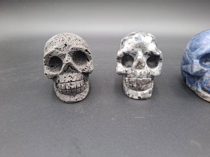Sculpture, Skull - 75 mm - Pierre - 1990, Antiek en Kunst, Curiosa en Brocante