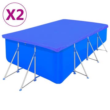 vidaXL Zwembadhoezen 2 st rechthoekig 90 g/m² 400x207 cm PE, Verzenden, Nieuw