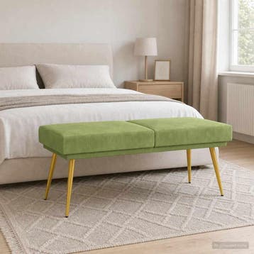 vidaXL Dubbel-laags bank Lichtgroen 120 x 45 x 46 cm fluweel, Verzenden
