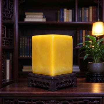 Huanglong Jade Kubus - Hoogte: 10 cm - Breedte: 8 cm- 1800 g, Verzamelen