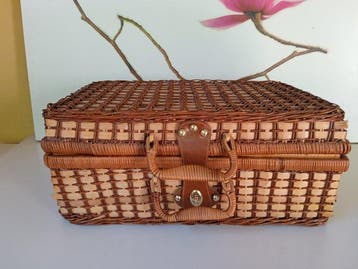 Picknickmand - Vimini, Leder, Textiel, Plastic