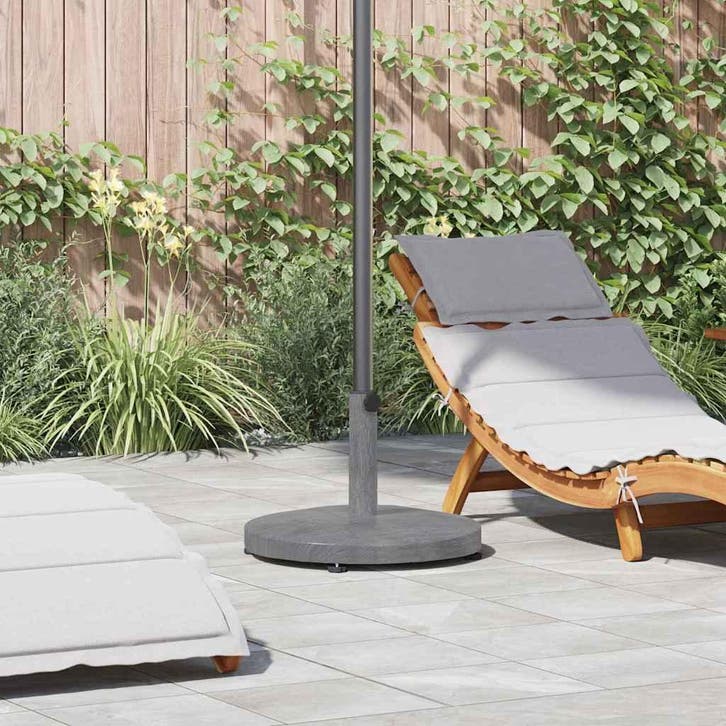vidaXL Parasolvoet Donkergrijze Houtlook 48 x 48 x 32 cm, Jardin & Terrasse, Parasols, Envoi