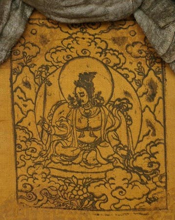 Prachtige en zeldzame kleine Tibetaans Thangka van Rode, Antiek en Kunst