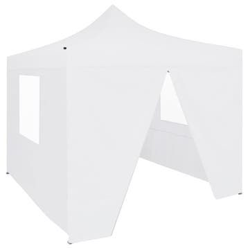 vidaXL Partytent met 4 zijwanden inklapbaar 3x3 m staal wit, Verzenden