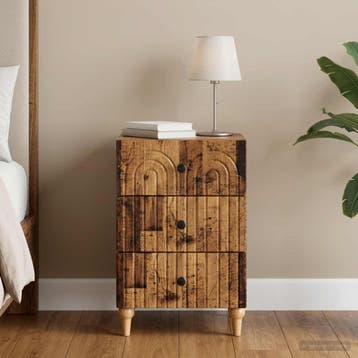 vidaXL Nachtkastje Oud hout 43x 41 x 66,5 cm Bewerkt hout, Verzenden