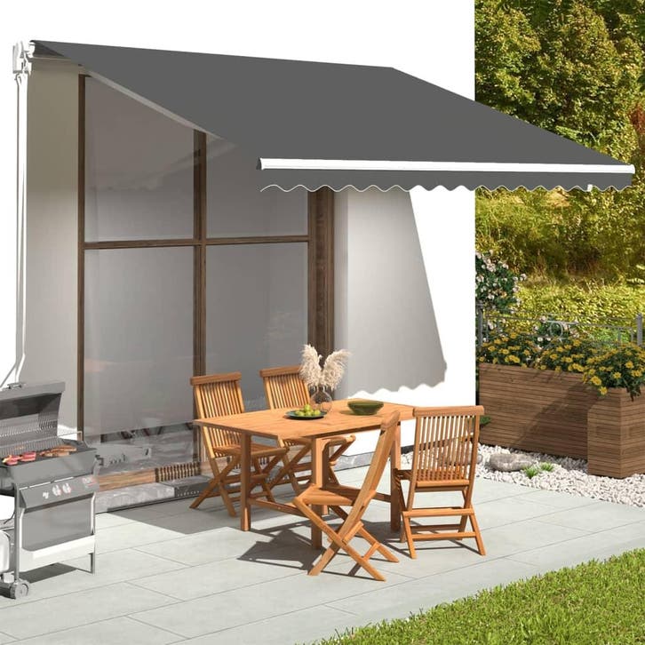 vidaXL Vervangingsdoek voor luifel 4x3,5 m polyester, Jardin & Terrasse, Protection solaire, Envoi