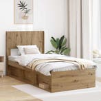 vidaXL Bedframe met opbergruimte en hoofdbord Artisanaal, Huis en Inrichting, Slaapkamer | Bedden, Verzenden, Nieuw