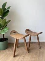 Kruk - Beuken - Paar driepootkrukken