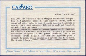 Italiaanse Republiek - 2005 – € 0,62 Festival Olimpico, Gestempeld