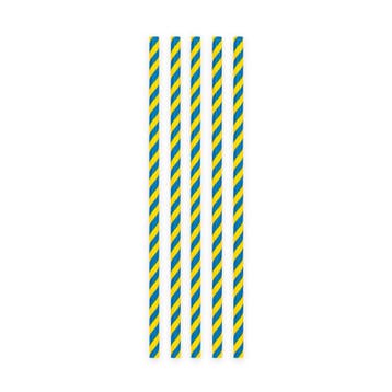 Blauw Gele Rietjes Karton 20st, Verzenden