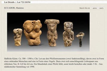 Manteño-fluitfiguur (werkend) - Ecuador - met Duitse