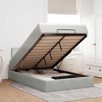 vidaXL Bed poef met matras en LEDs 120x190 cm fluweel, Verzenden