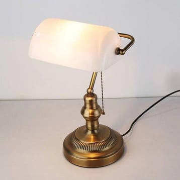 Bureaulamp - bankier , ministerie - Metaal, Glas - lamp