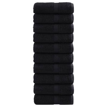 vidaXL Gastendoekjes SOLUND 10 st 600 g/m² 30x50 cm zwart, Verzenden, Nieuw