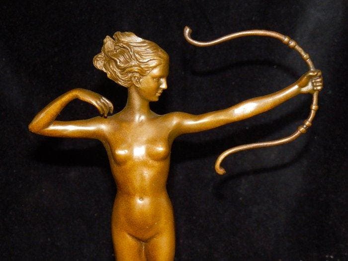 After Collinet - sculptuur, Fraai Bronzen beeld Diana Godin, Antiek en Kunst, Curiosa en Brocante