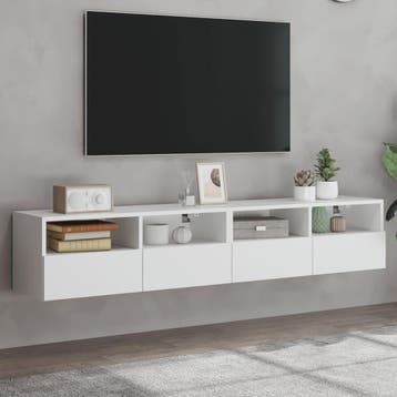 vidaXL Tv-wandmeubels 2 st 80x30x30 cm bewerkt hout wit, Verzenden