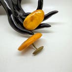 Grote oude natuurlijke Baltische barnsteen manchetknopen, Verzamelen