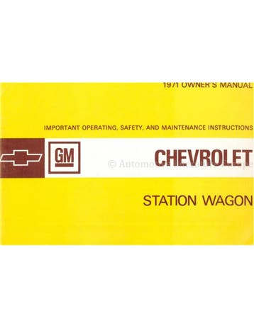1971 CHEVROLET STATION WAGON INSTRUCTIEBOEKJE ENGELS (USA)