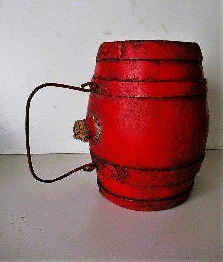 Vat - Eik , Gesmeed ijzer - Cognacvaatje, Antiek en Kunst, Curiosa en Brocante