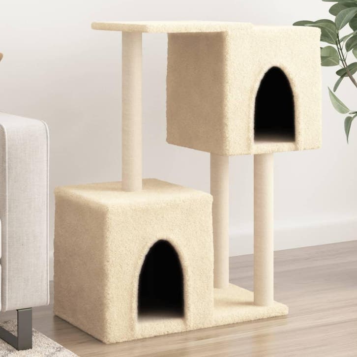 vidaXL Kattenmeubel met sisal krabpalen 86 cm crèmekleurig, Dieren en Toebehoren, Katten-accessoires, Nieuw, Verzenden