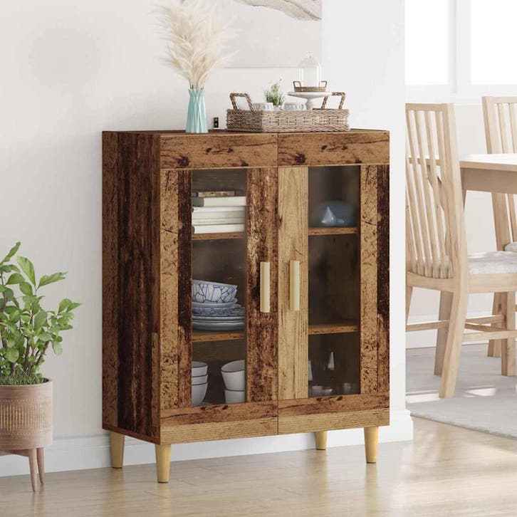 vidaXL Dressoir Oud Hout 69,5 x 34 x 90 cm Bewerkt hout, Maison & Meubles, Armoires | Dressoirs, Envoi