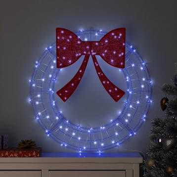 vidaXL Krans 60 LEDs Blauw 76 x 76 x 8,5 cm Acryl, Verzenden, Nieuw
