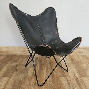 Chaise - Chaise papillon Butterfly (3107) - Fer, Cuir