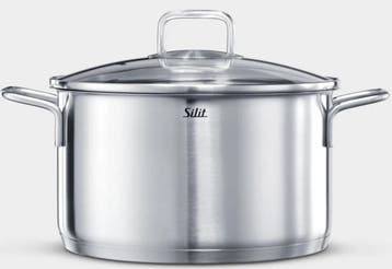 Silit kookpot met glazen deksel 24 cm - RVS kookpan voor..., Huis en Inrichting, Verzenden, Nieuw