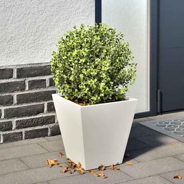 vidaXL Plantenbak 30x30x30 cm staal wit, Verzenden, Nieuw