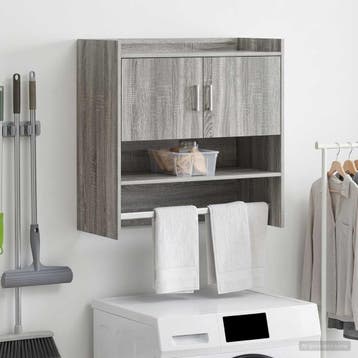 vidaXL Wandplank Muurmontage Grijs Sonoma 80 x 36 x 80 cm, Verzenden