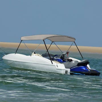 vidaXL Biminitop 2 bogen 180x150x110 cm grijs, Verzenden, Nieuw