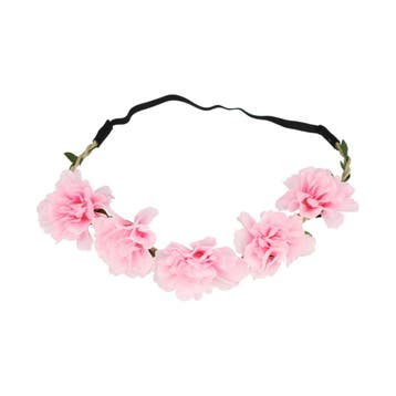 Haarband Bloemen – Gevlochten – Roze, Nieuw