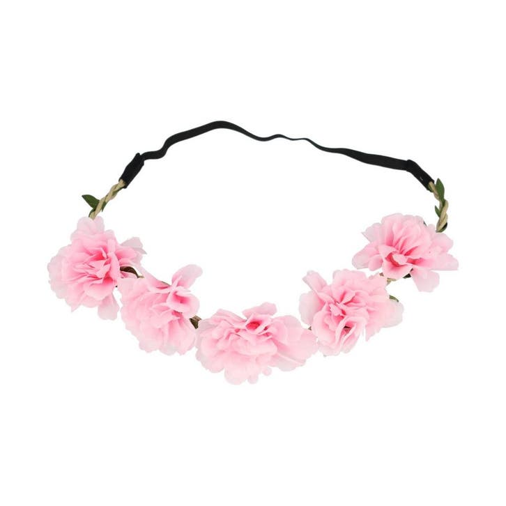 Haarband Bloemen – Gevlochten – Roze, Handtassen en Accessoires, Uiterlijk | Haarverzorging