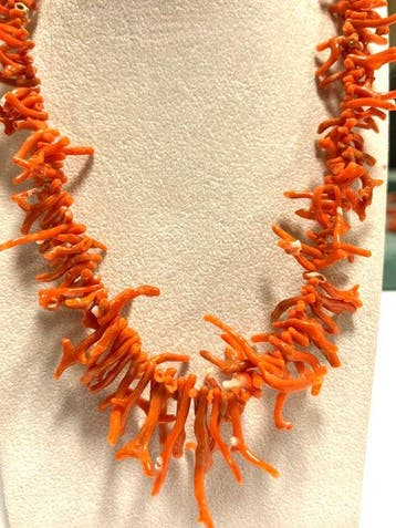 Corail - Argent - Collier - Sciacca sicilienne