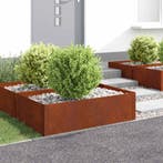 vidaXL Gazonrand 4 pcs 100 x 60 x 35 cm Staal Roestig, Jardin & Terrasse, Traverses & Bordures, Verzenden