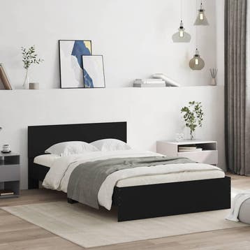 vidaXL Bedframe met hoofdeinde zwart 120x200 cm, Verzenden, Nieuw