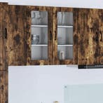 vidaXL Wandglas Kasten PORTO 2 pcs Rook Eiken 40 x 31 x 80, Huis en Inrichting, Kasten | Overige, Verzenden, Nieuw