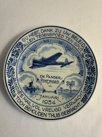 Delft, Plateelbakkerij - De Pander Postjager January 1934 -