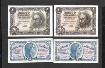 Spanje. - 14 Banknotes - various dates (Zonder minimumprijs)