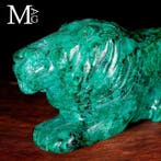 Sculpture précieuse en malachite - Lion en malachite : La, Collections, Minéraux & Fossiles