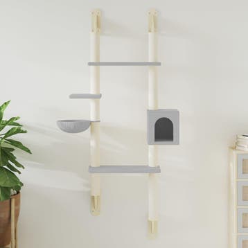 vidaXL Kattenmeubel wandgemonteerd met krabpaal 180 cm, Verzenden