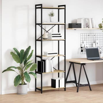 vidaXL Boekenplank Sonoma Eik 60 x 30 x 189,5 cm Bewerkt, Verzenden, Nieuw