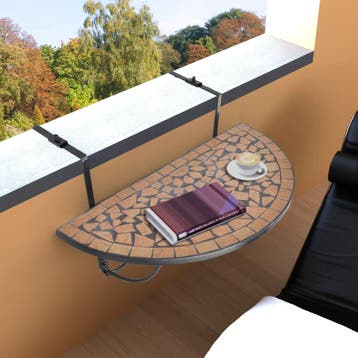 vidaXL Balkontafel hangend mozaïek terracottakleurig, Verzenden